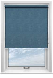 Flori Faux Suede (Blackout), Blue Jean - Twist&Fit Roller Blind